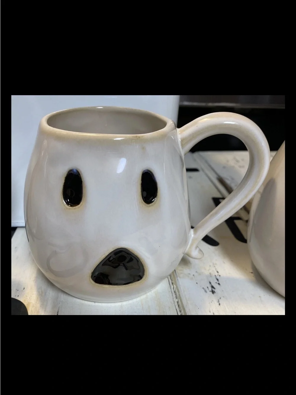 RARE NEW Pottery Barn Figural Ghost Mugs Halloween Set 4 First Edition Originals